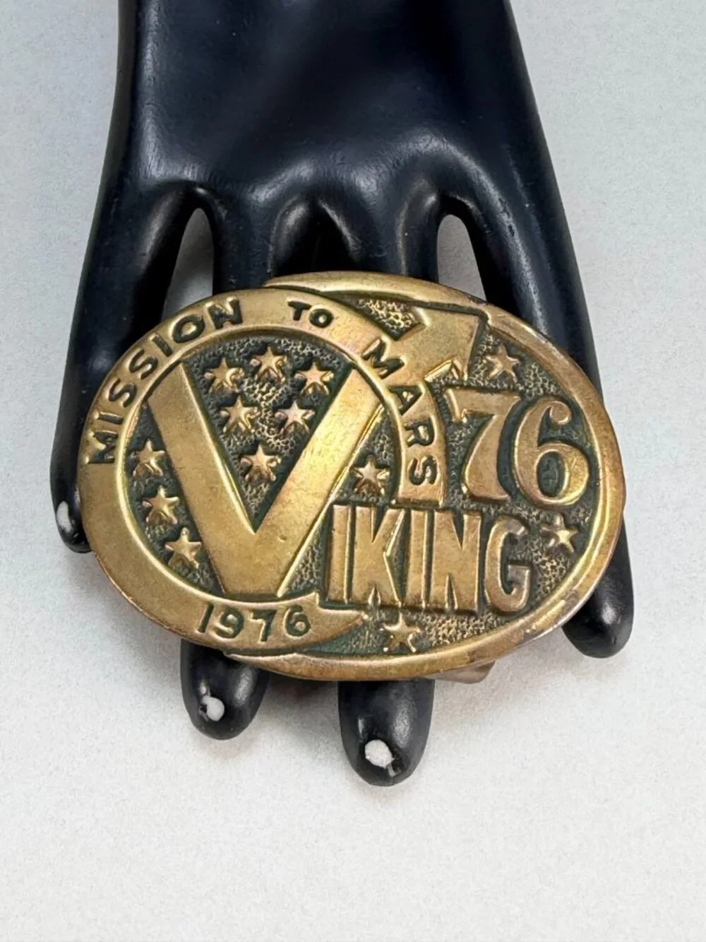 Solid Bronze Mission To Mars 1976 Viking Art Newcomb Belt Buckle Vintage
